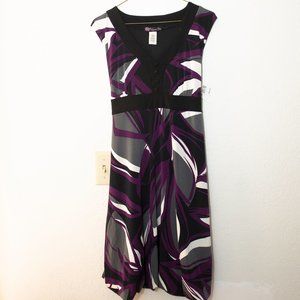Volume One Black Purple & Gray dress. sz L. NWT